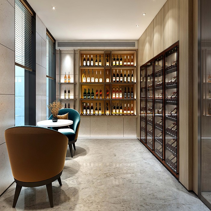 brushed gold wine cellar 1